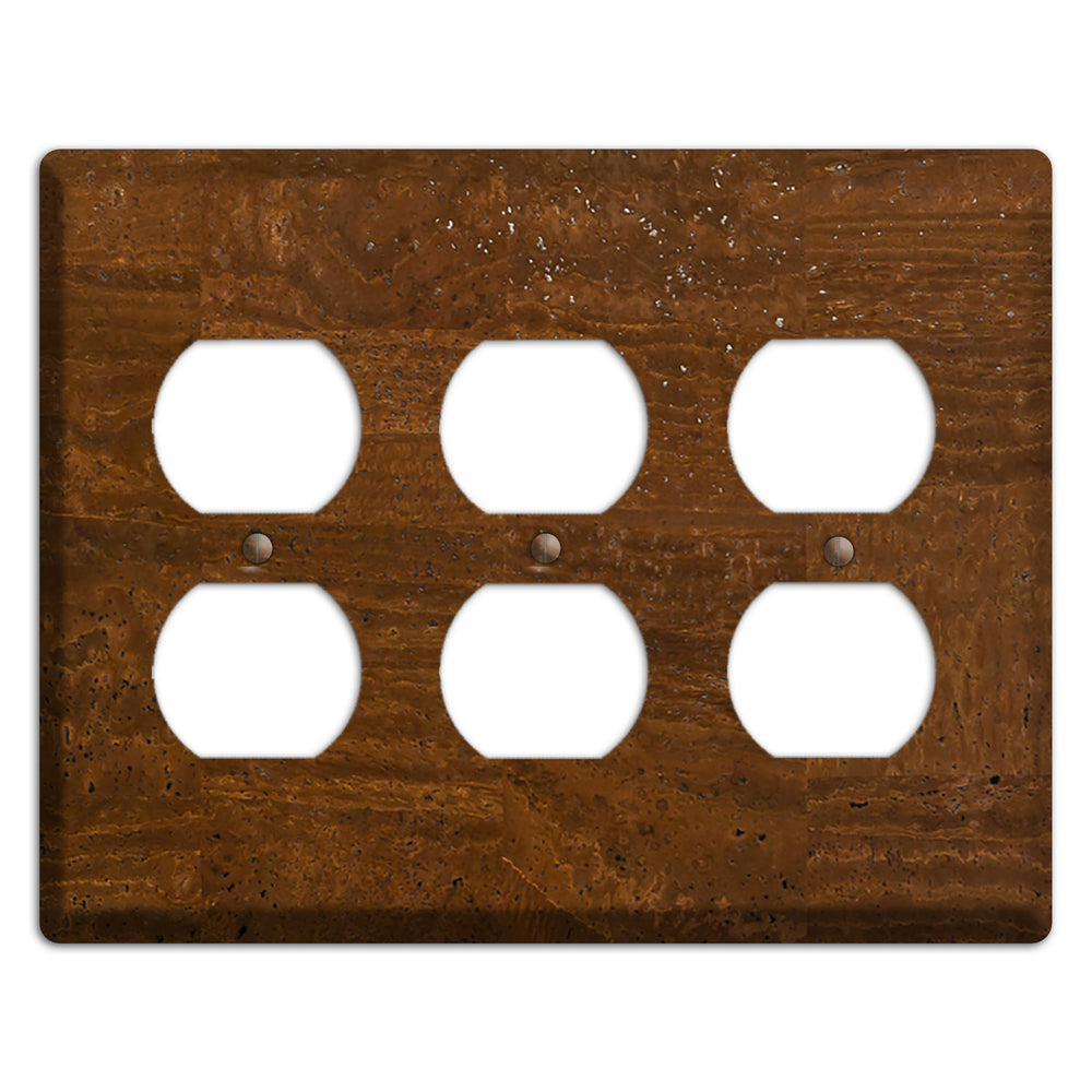 Milk Chocolate Cork 3 Duplex Wallplate