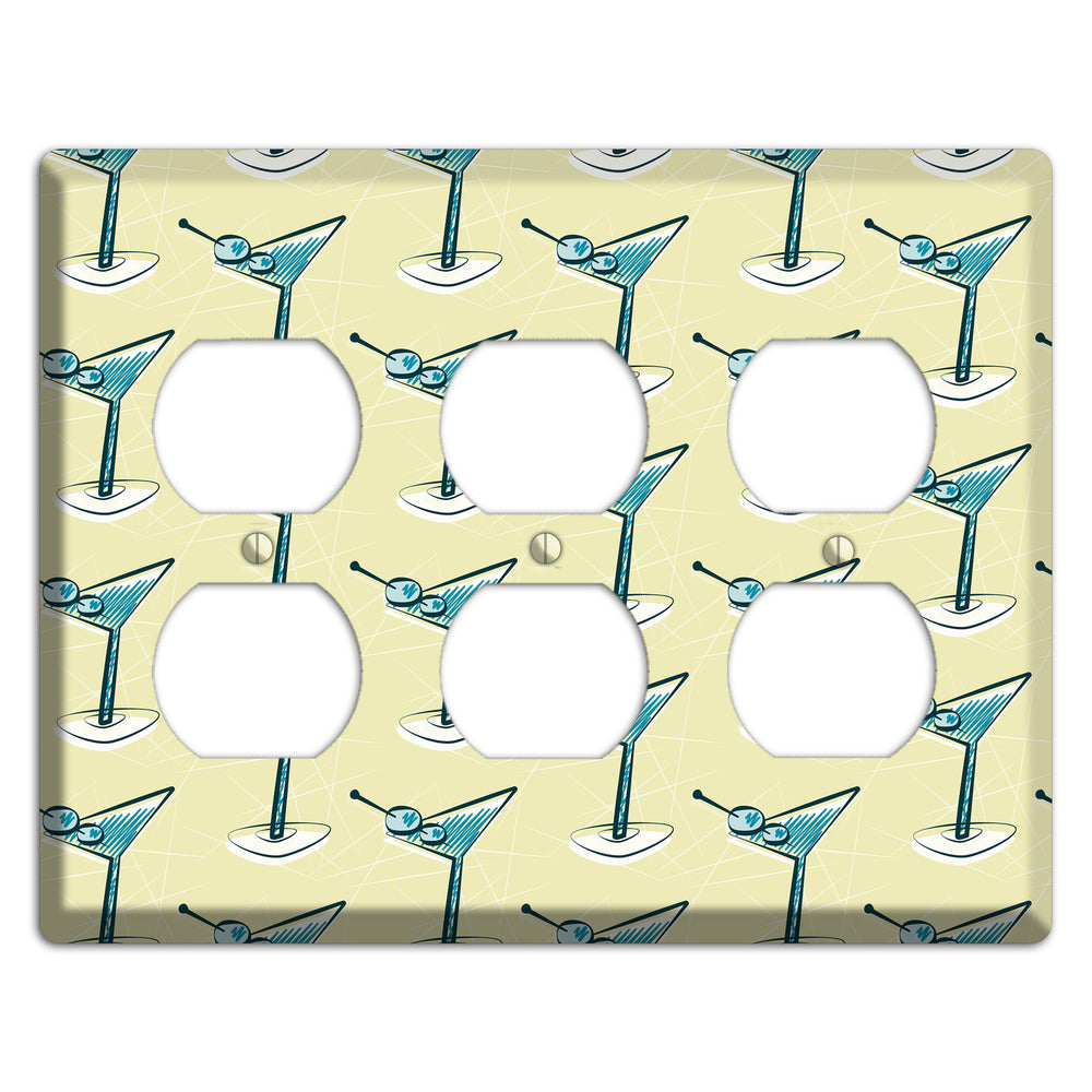 Yellow Martini 3 Duplex Wallplate
