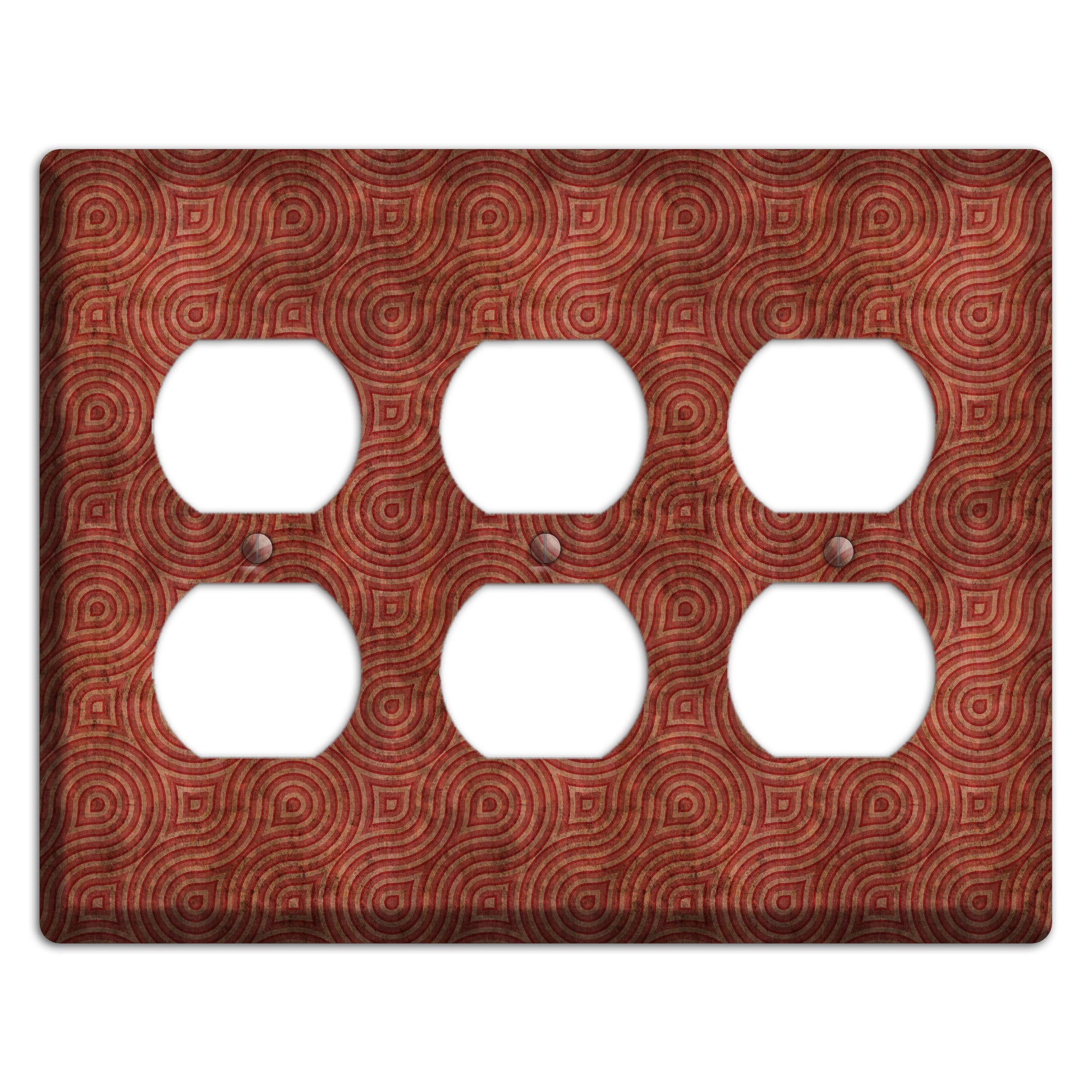 Red Swirl 3 Duplex Wallplate