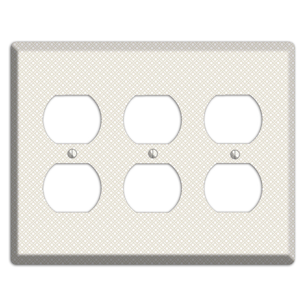 Off White Geometric 3 Duplex Wallplate