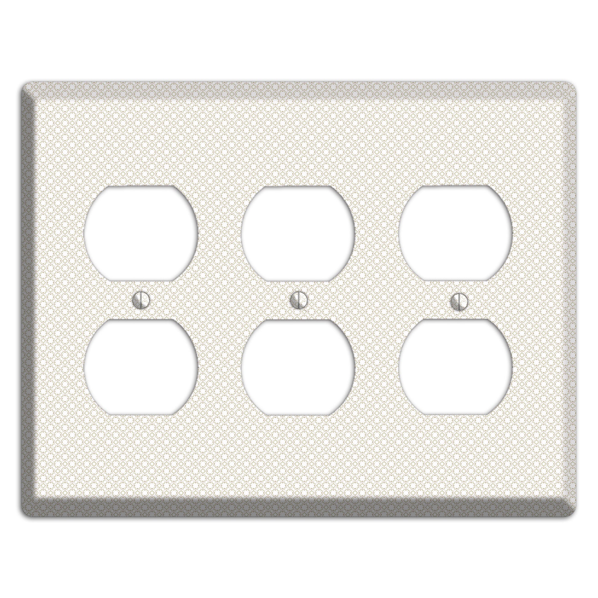 Off White Geometric 3 Duplex Wallplate