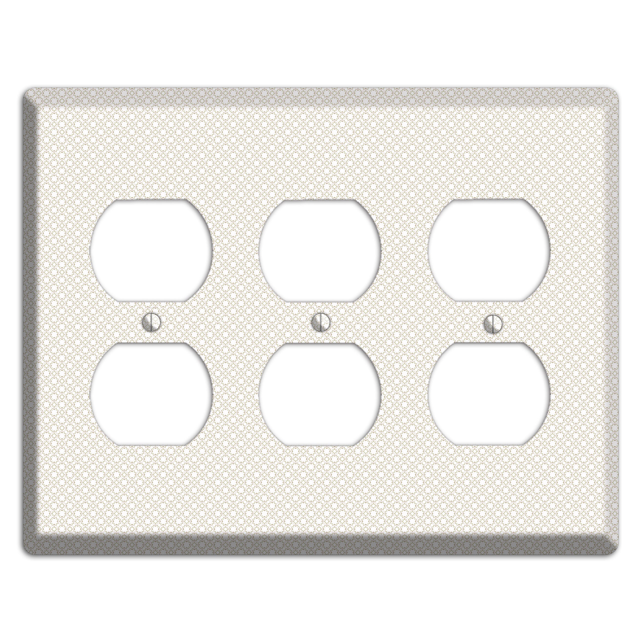 Off White Geometric 3 Duplex Wallplate