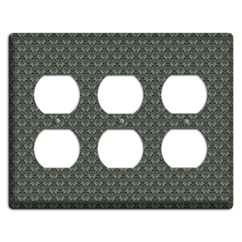 Moss Tiny Cartouche Half Drop 3 Duplex Wallplate