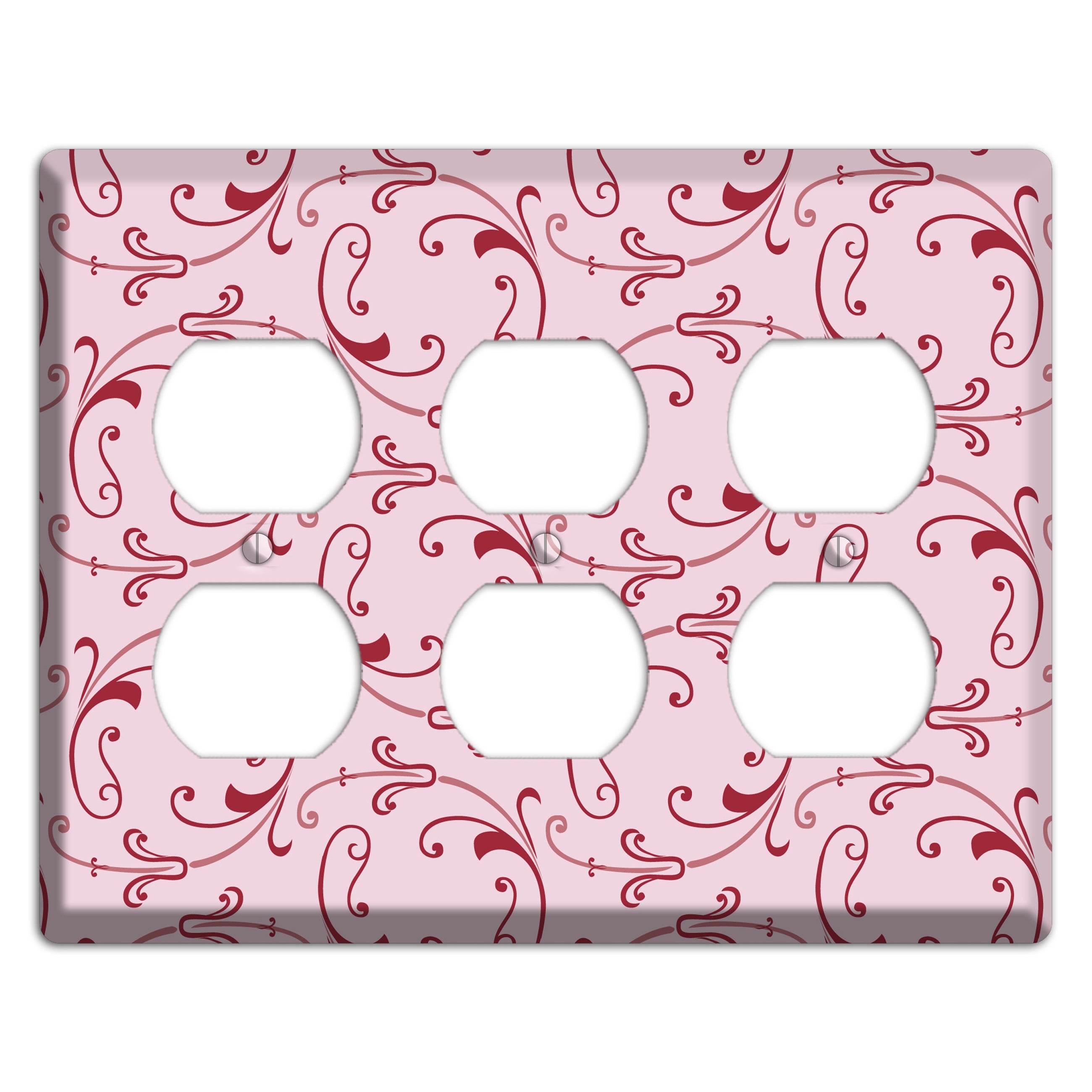 Pink Victorian Sprig 3 Duplex Wallplate