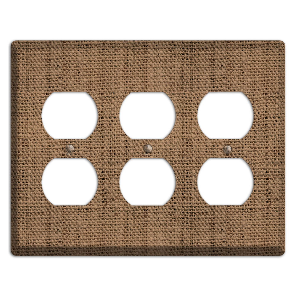 Beaver Burlap 3 Duplex Wallplate