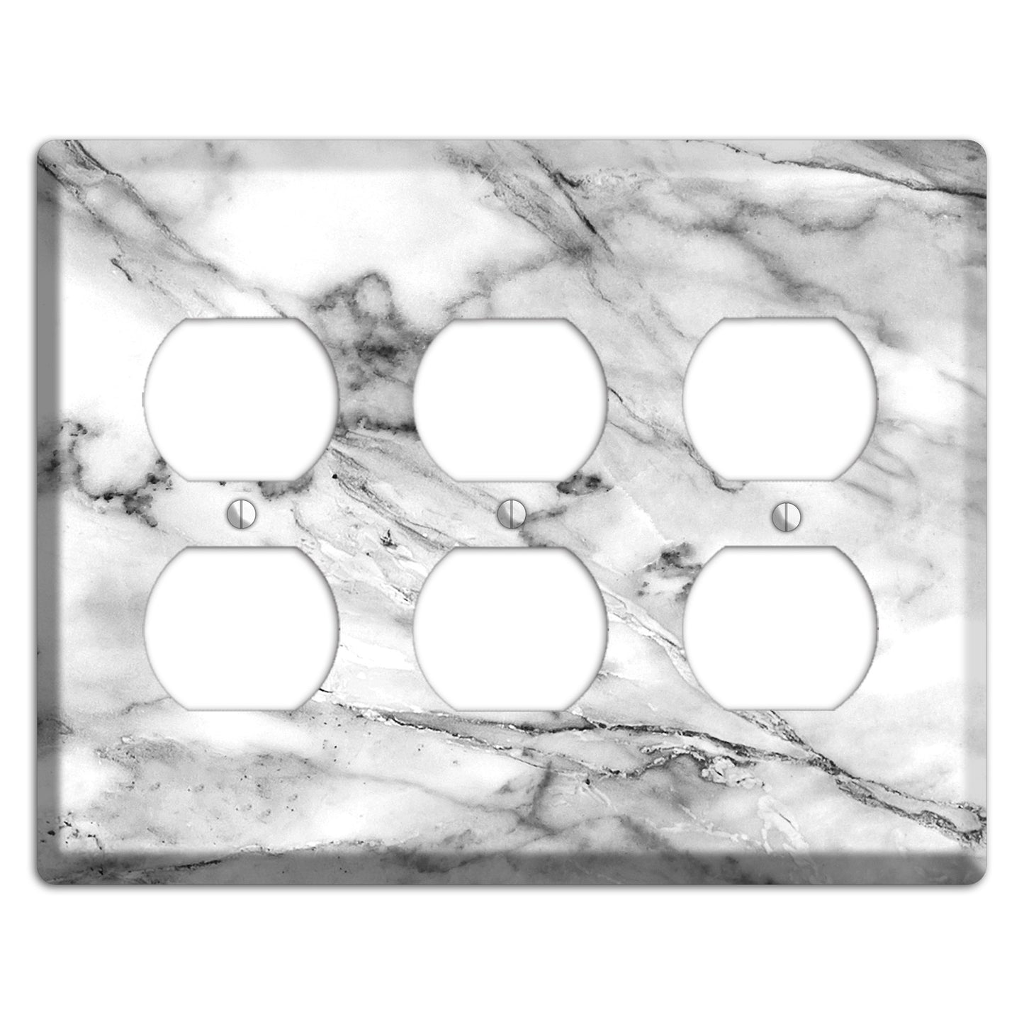 Black and White marble 3 Duplex Wallplate