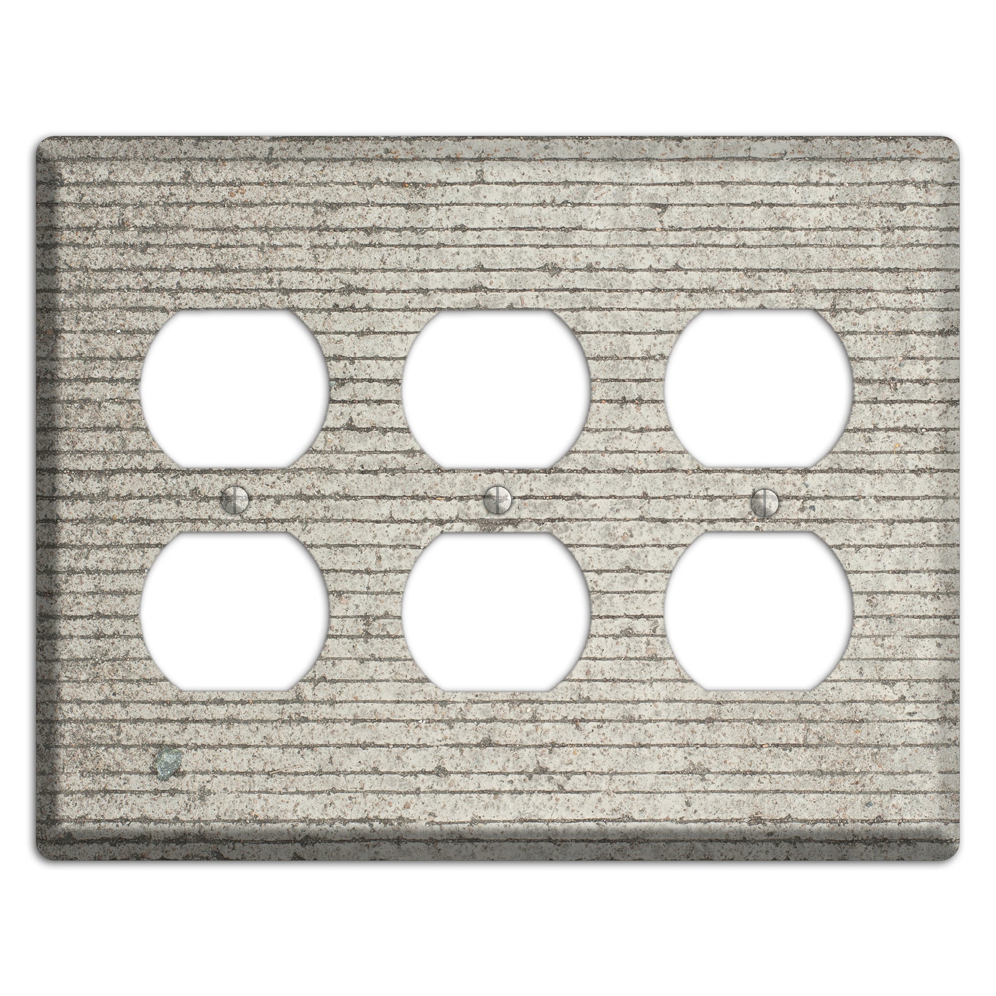 Horizontal Concrete 3 Duplex Wallplate