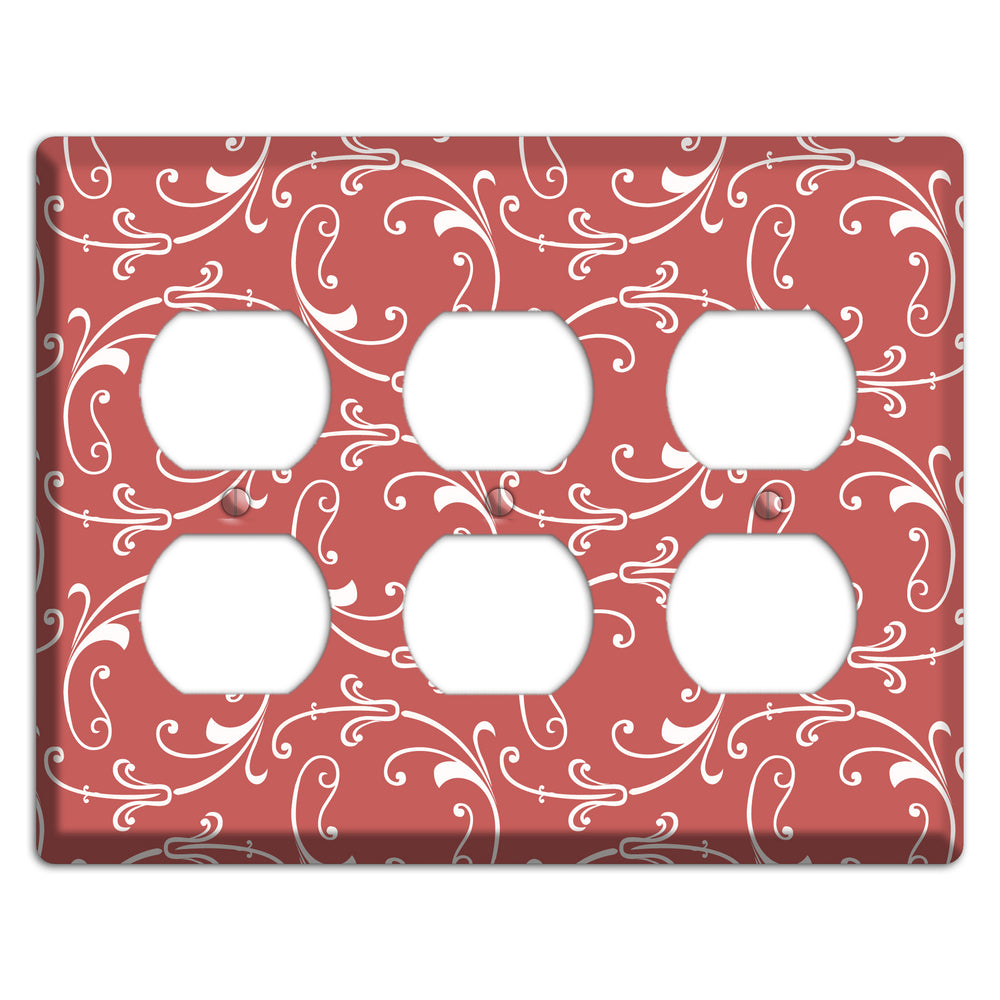 Brick Victorian Sprig 3 Duplex Wallplate