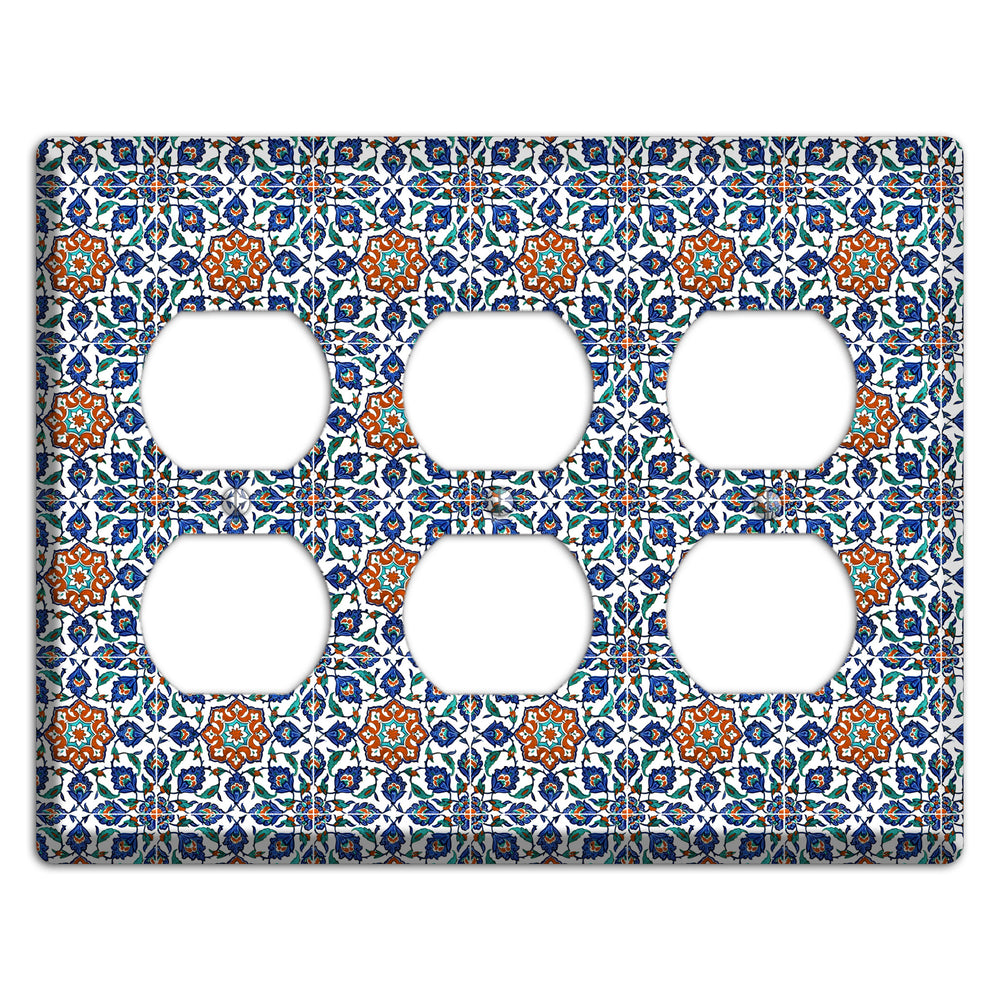 Ornate Floral Tile 3 Duplex Wallplate