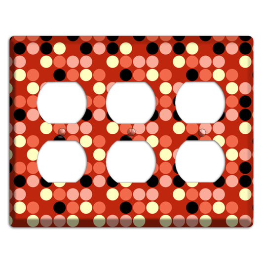 Multi Color Red Dots 3 Duplex Wallplate