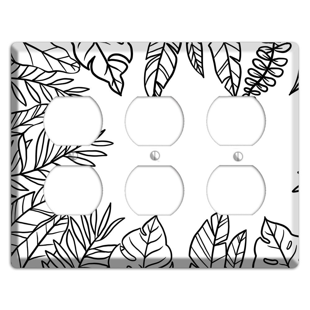 Hand-Drawn Leaves 5 3 Duplex Wallplate