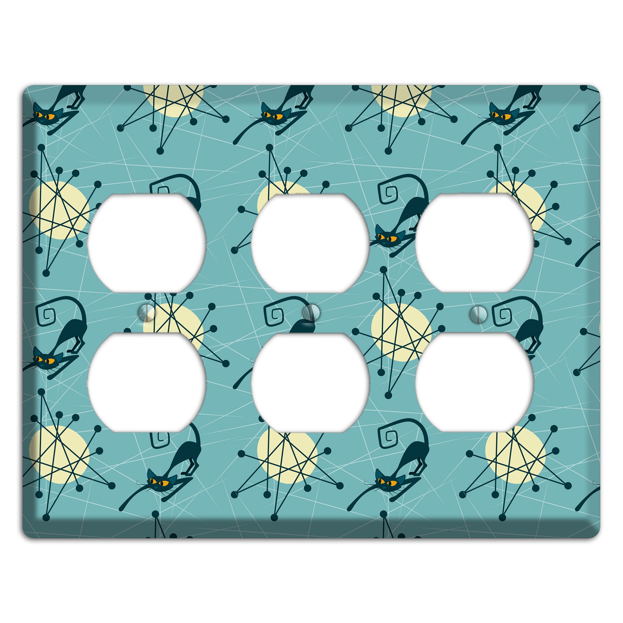 Atomic Black Cats 3 Duplex Wallplate