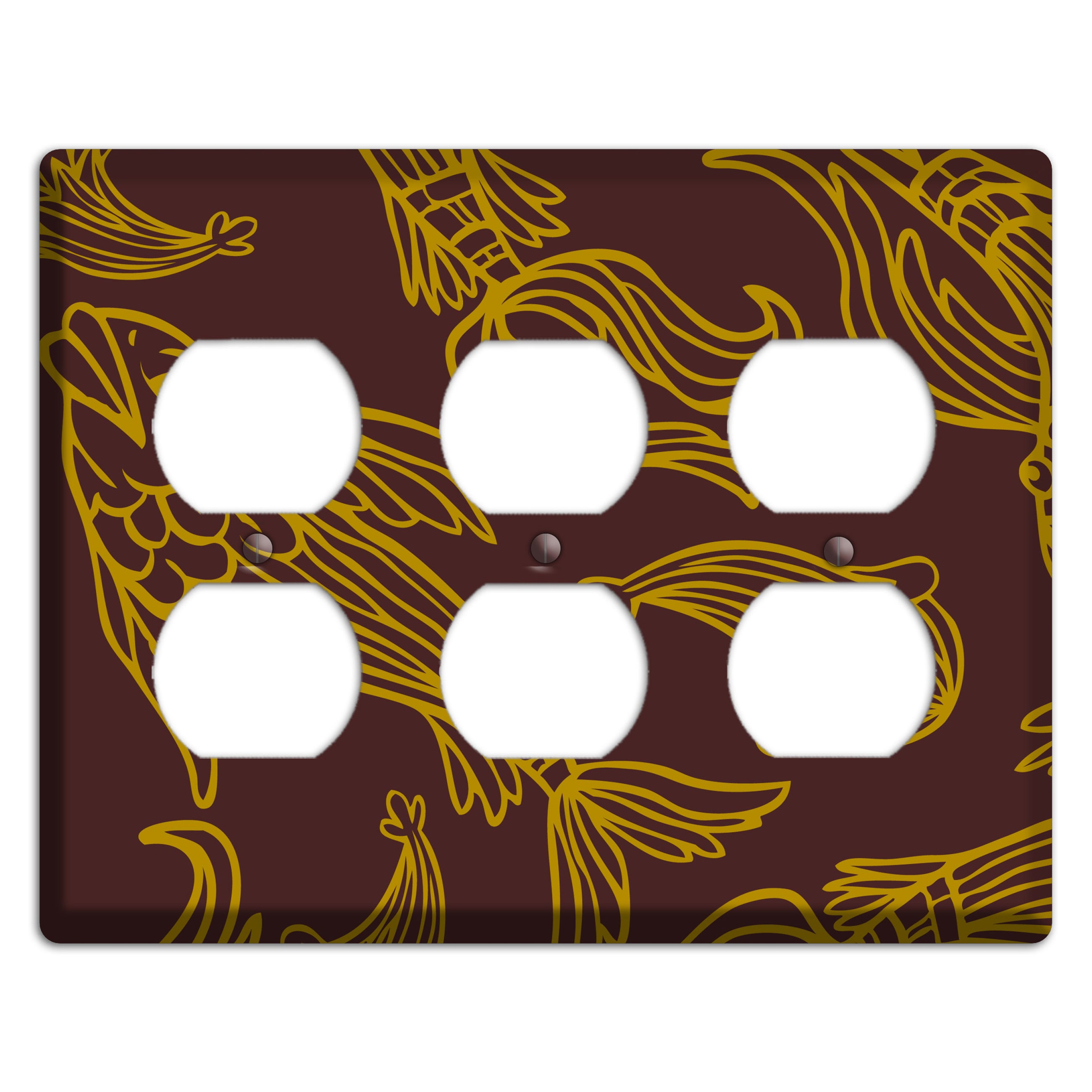 Brown and Beige Koi 3 Duplex Wallplate