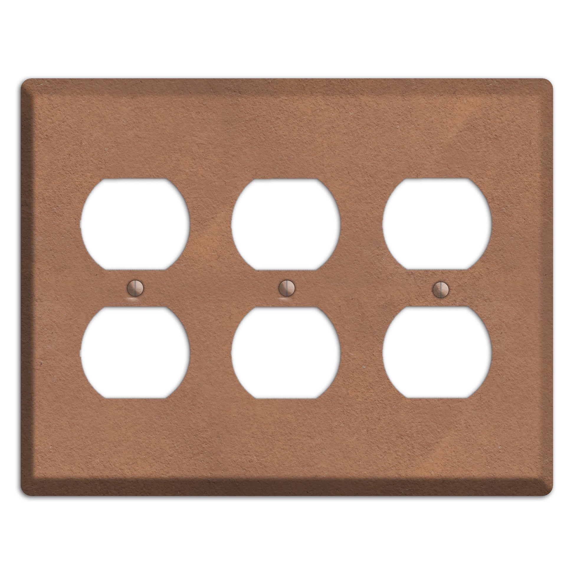 Stucoo Brown 3 Duplex Wallplate