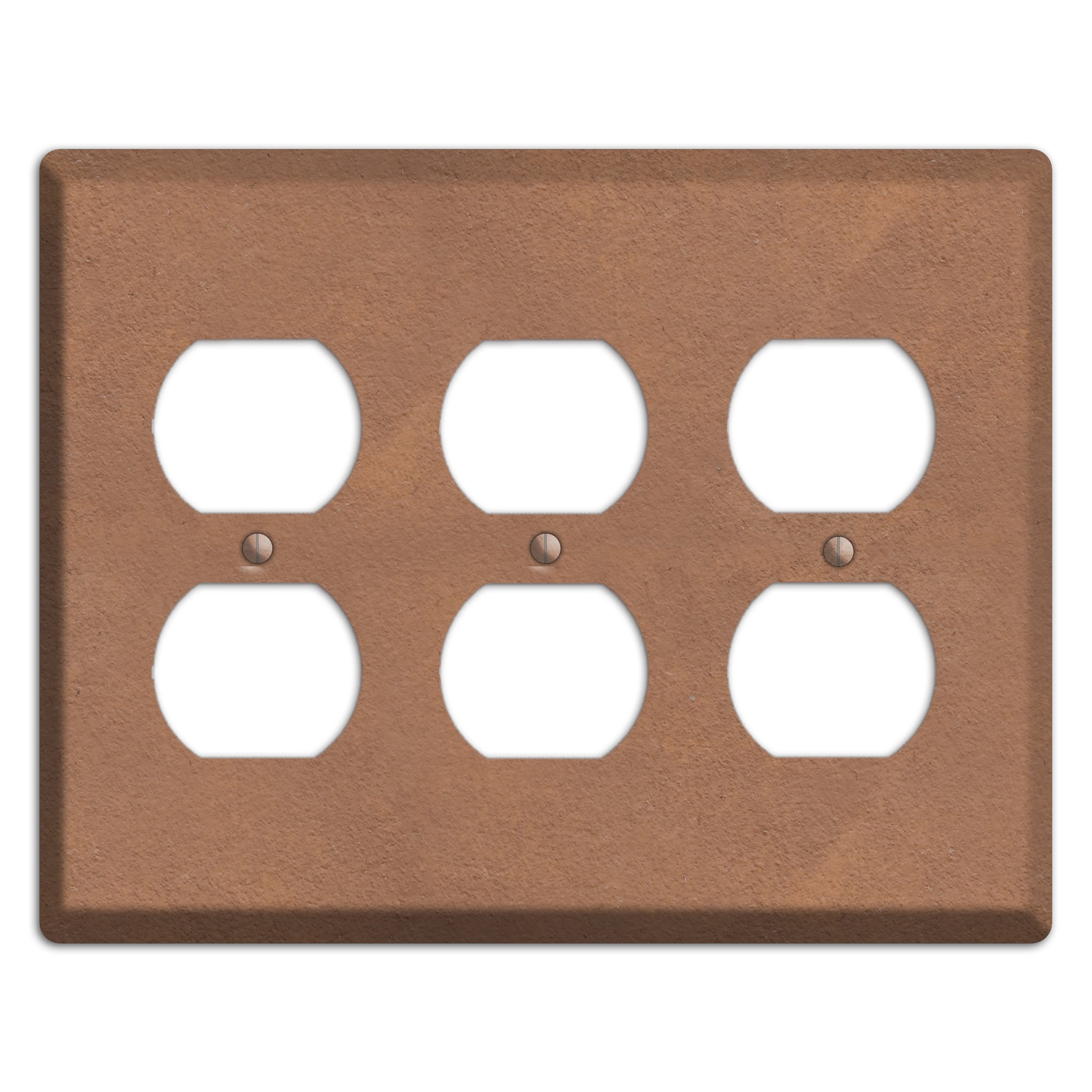 Stucoo Brown 3 Duplex Wallplate