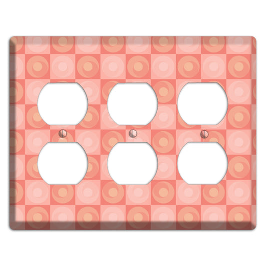 Pink Tiled Circles 3 Duplex Wallplate