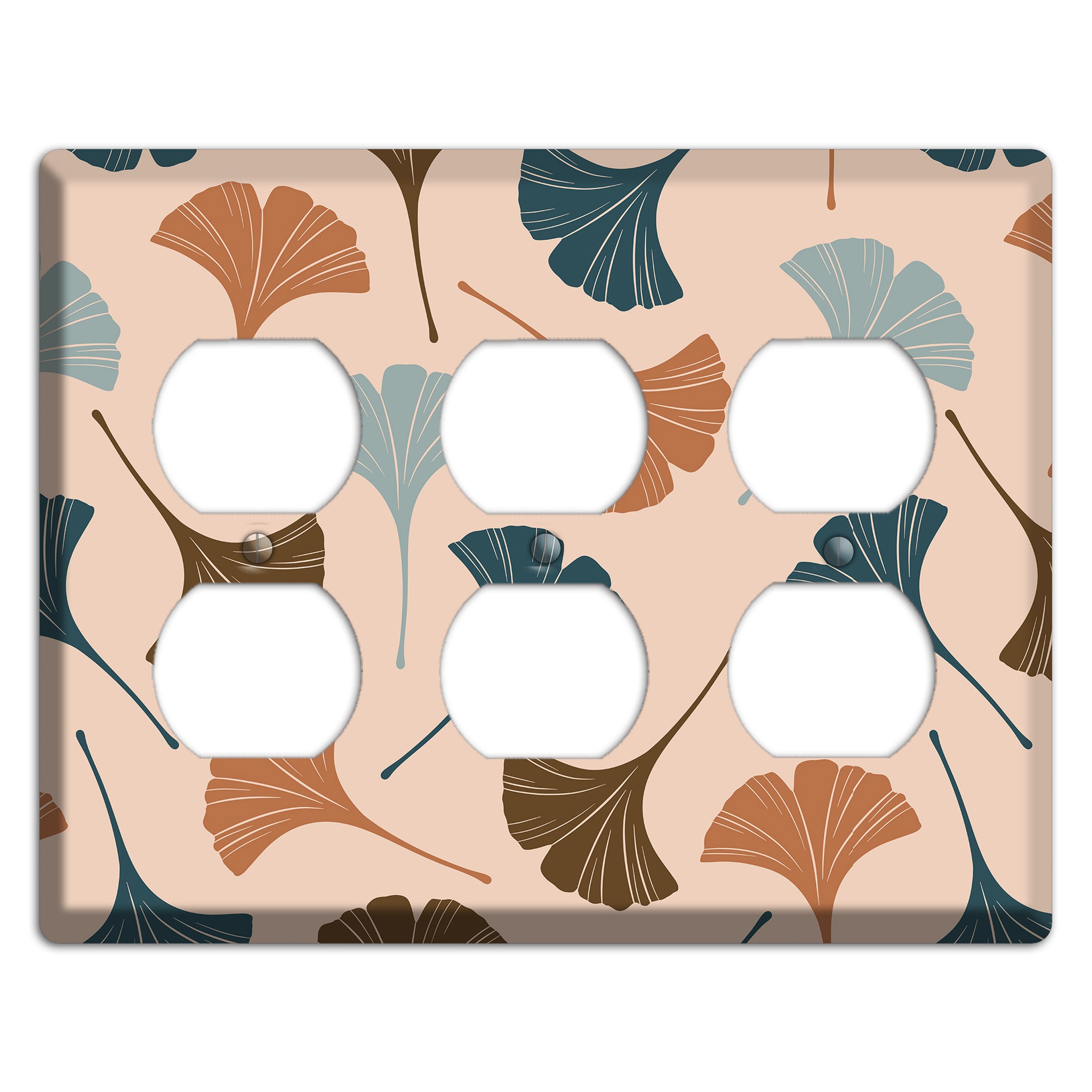 Blush Ginkgo Leaves 3 Duplex Wallplate