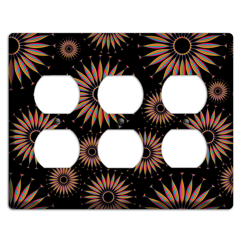 Black with Multi Suzani 3 Duplex Wallplate