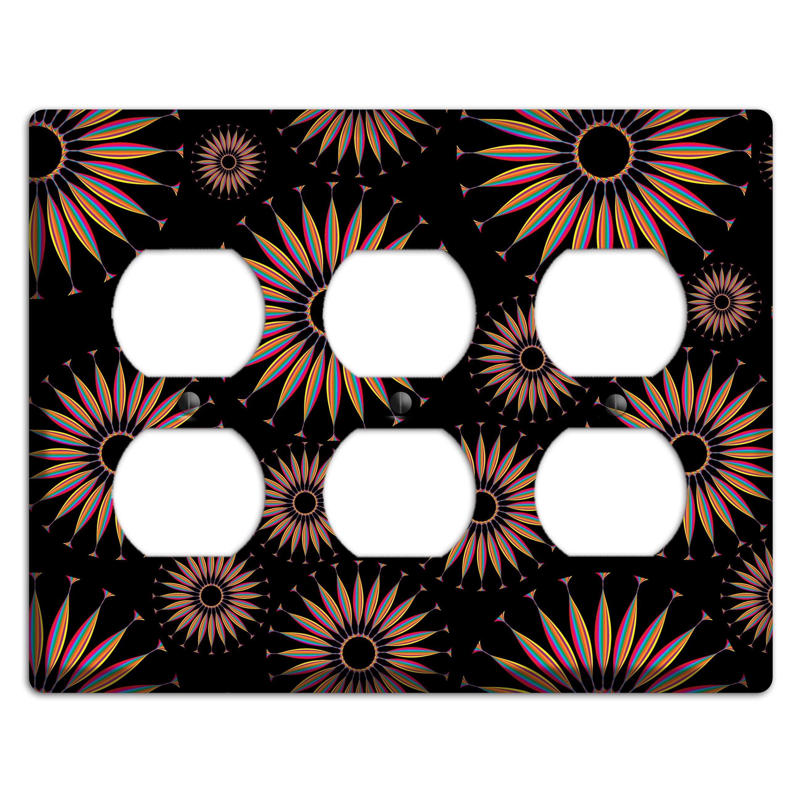 Black with Multi Suzani 3 Duplex Wallplate