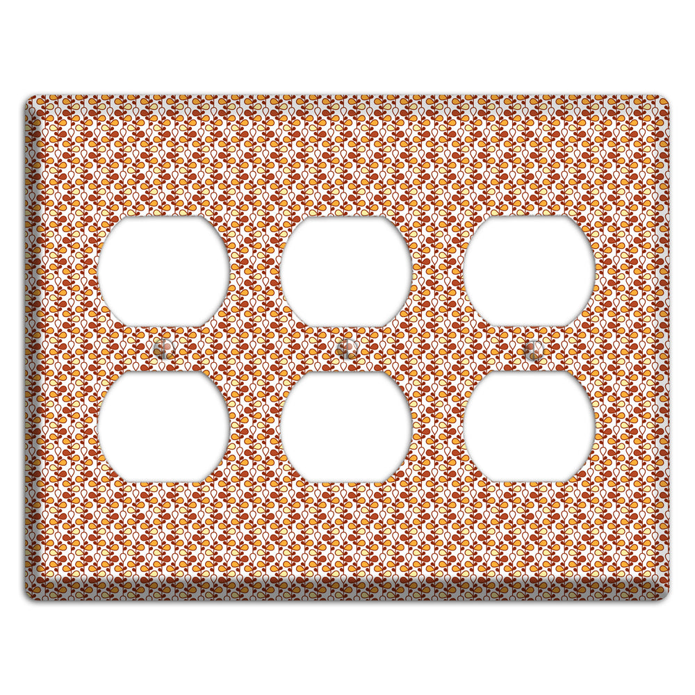 Tiny White Teardrop Vine 3 Duplex Wallplate