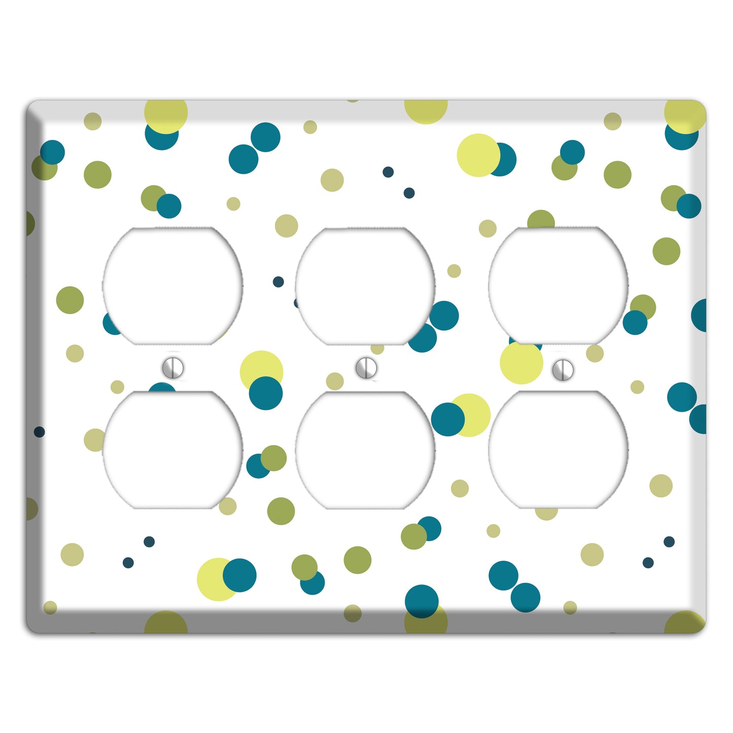 Multi Olive and Jade Small Dots 3 Duplex Wallplate