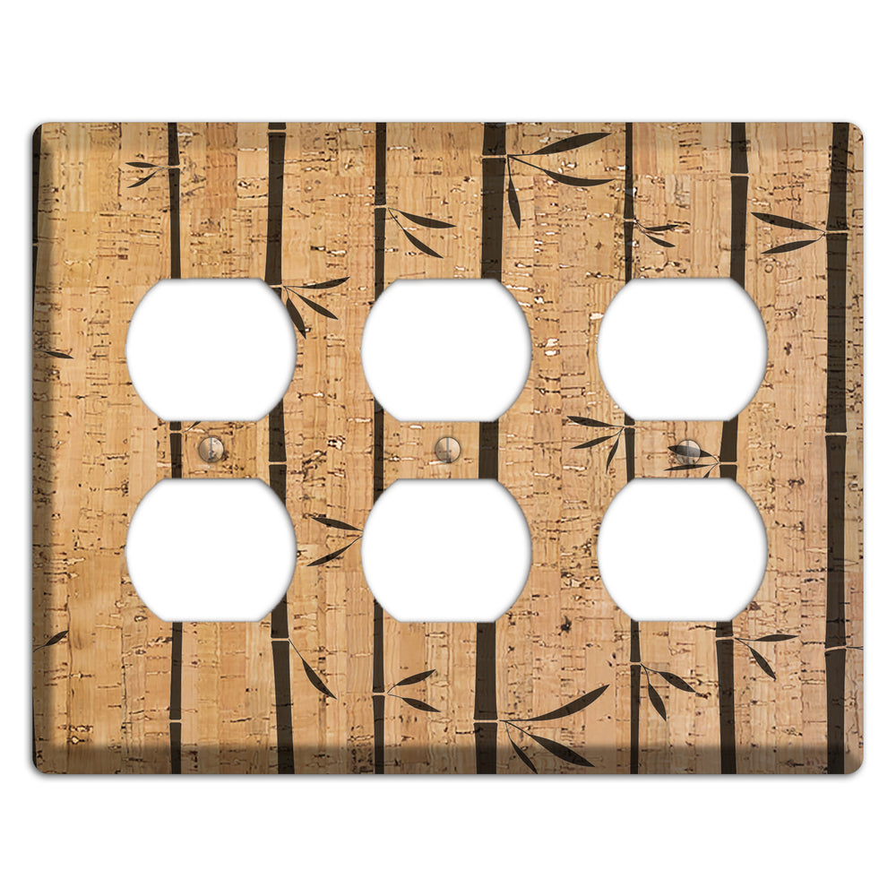 Bamboo Cork 3 Duplex Wallplate