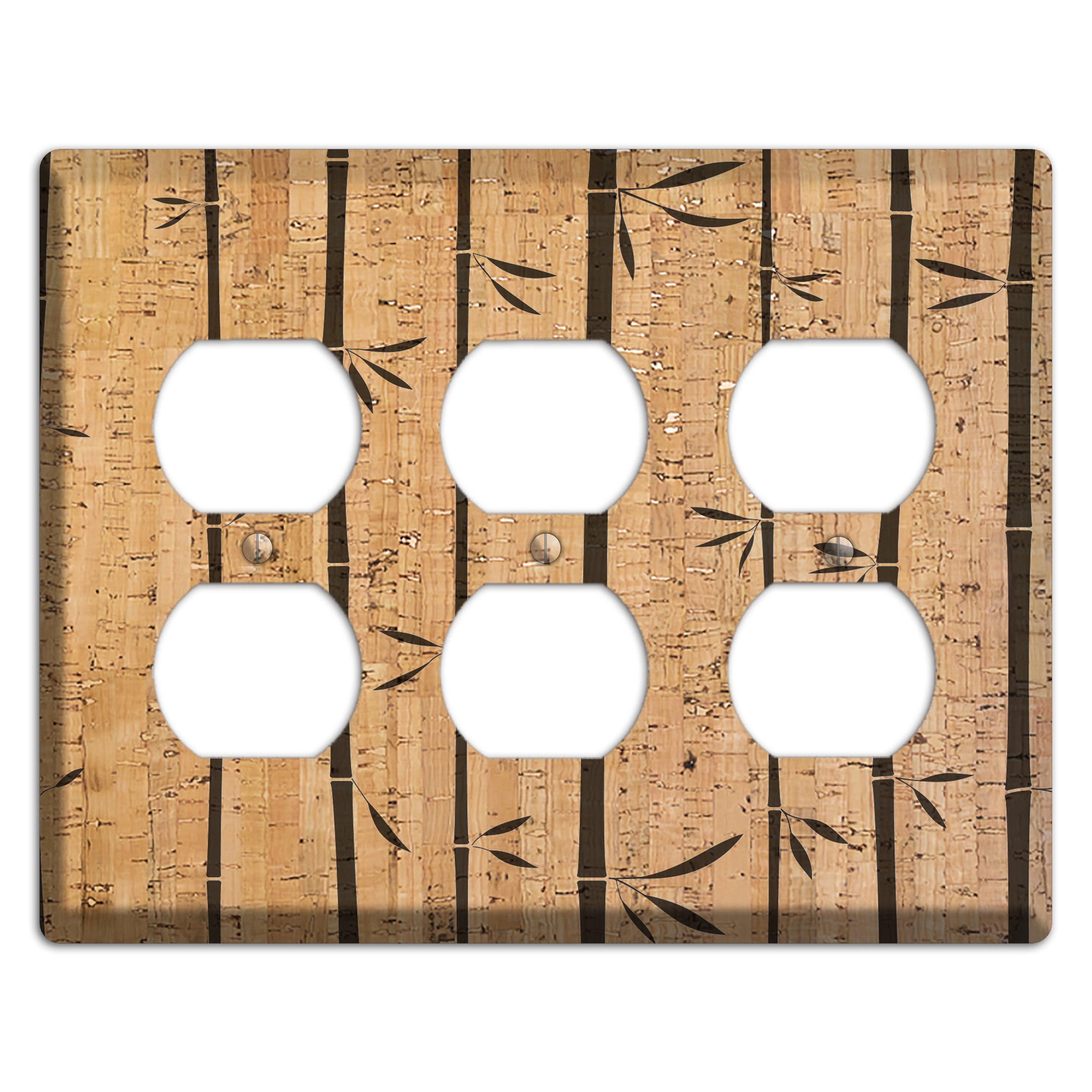 Bamboo Cork 3 Duplex Wallplate