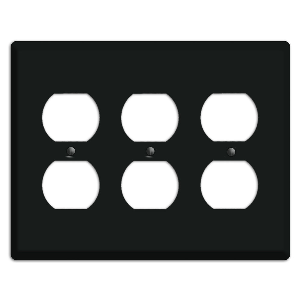 Baxter Matte Black Metal 3 Duplex Wallplate