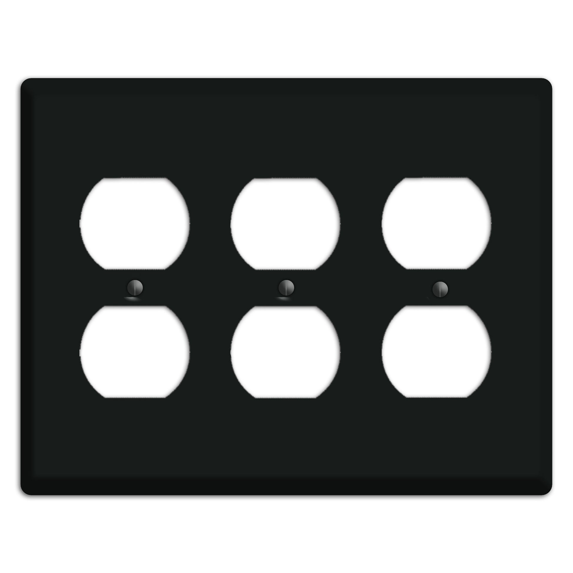 Matte Black Metal 3 Duplex Wallplate