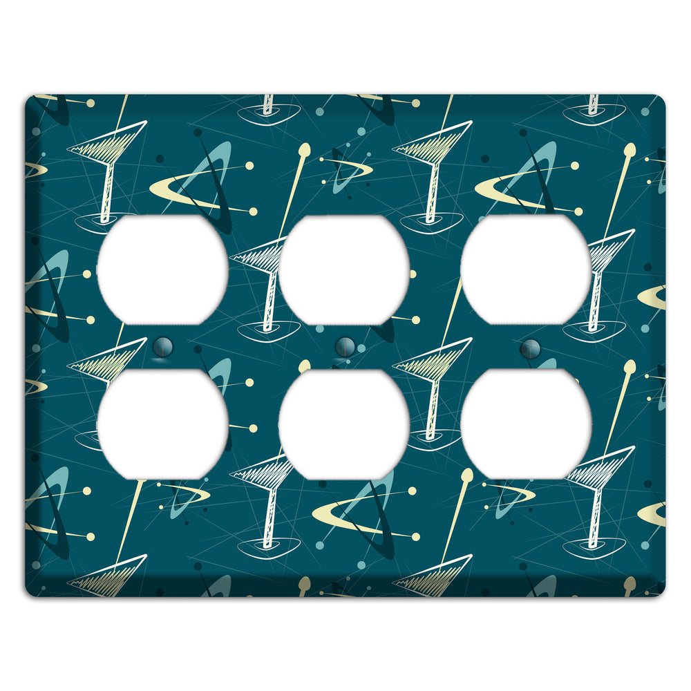 Navy Cocktail Hour 3 Duplex Wallplate