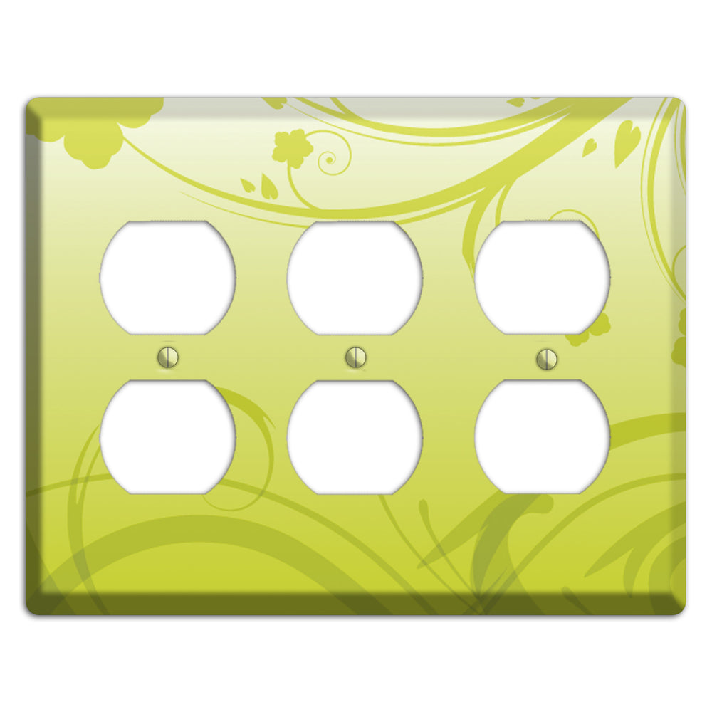 Green Swirls 3 Duplex Wallplate