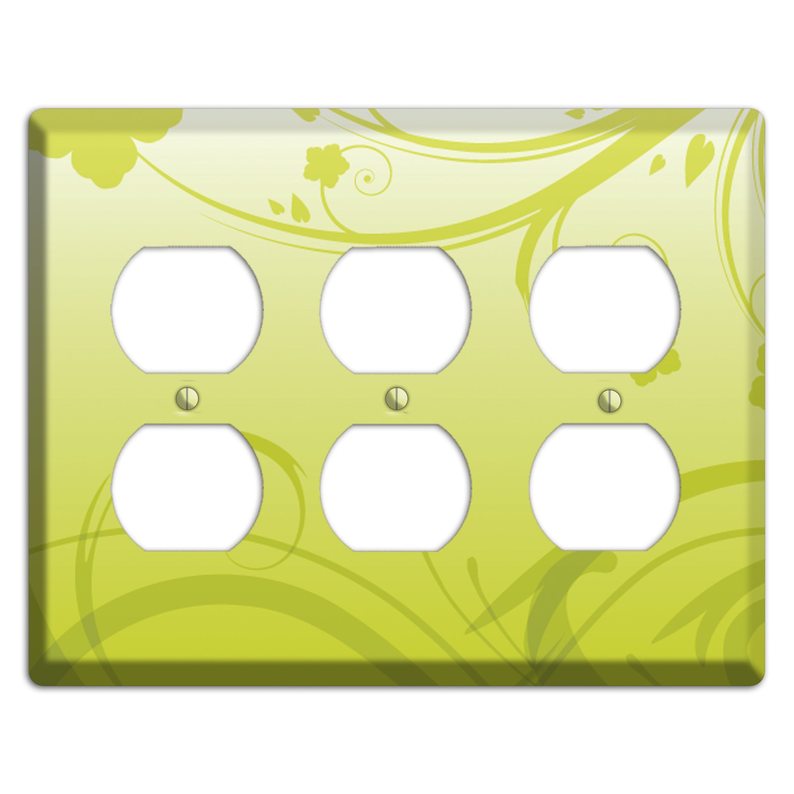 Green Swirls 3 Duplex Wallplate