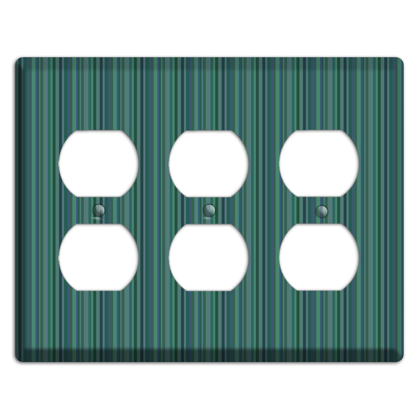Multi Jade Vertical Stripes 3 Duplex Wallplate