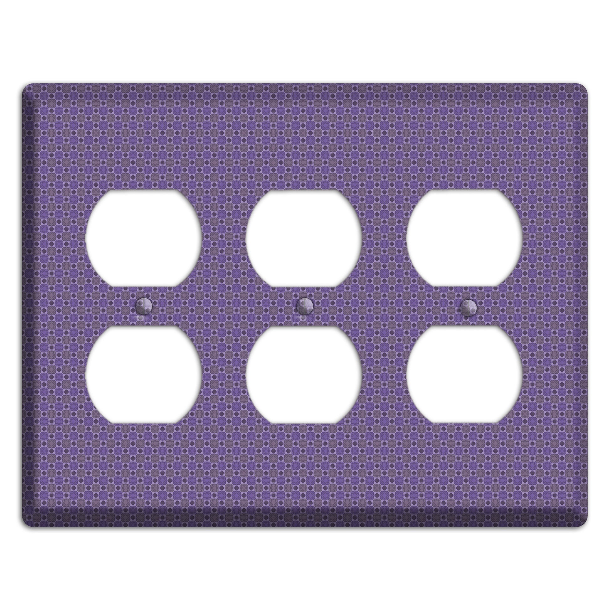 Multi Purple Tiled 3 Duplex Wallplate
