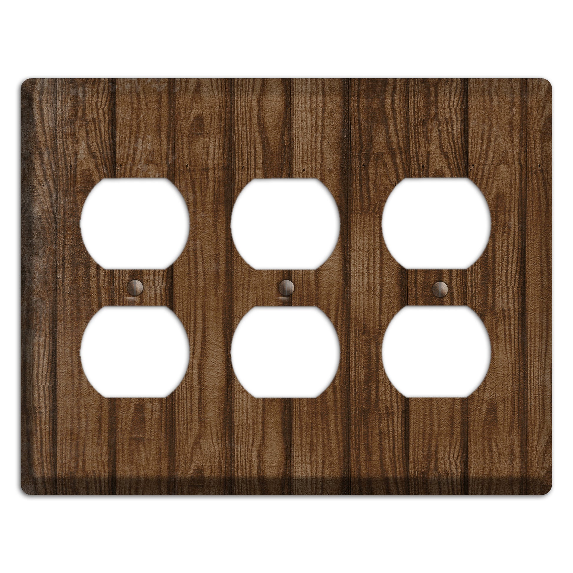 Spice Weathered Wood 3 Duplex Wallplate