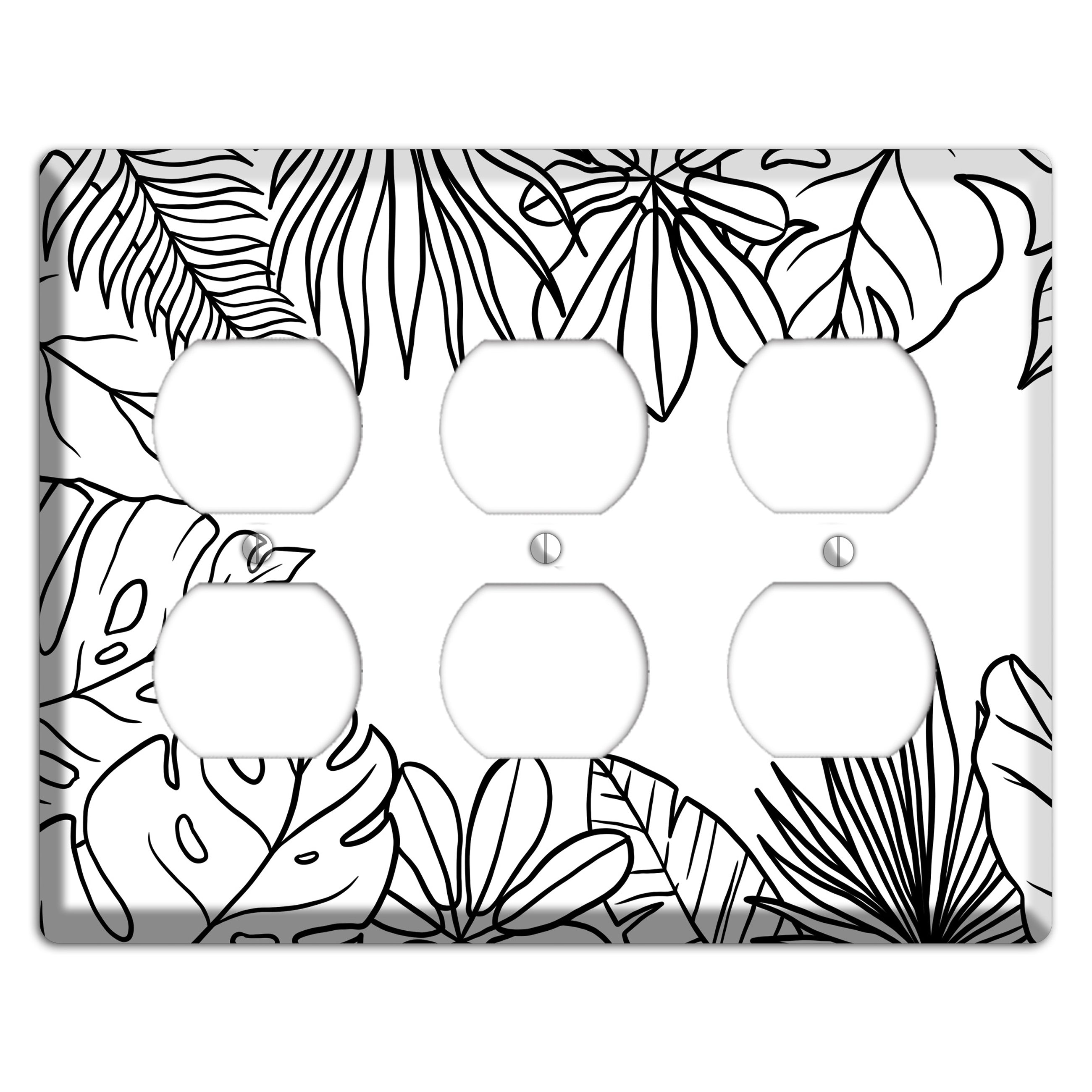 Hand-Drawn Leaves 3 3 Duplex Wallplate