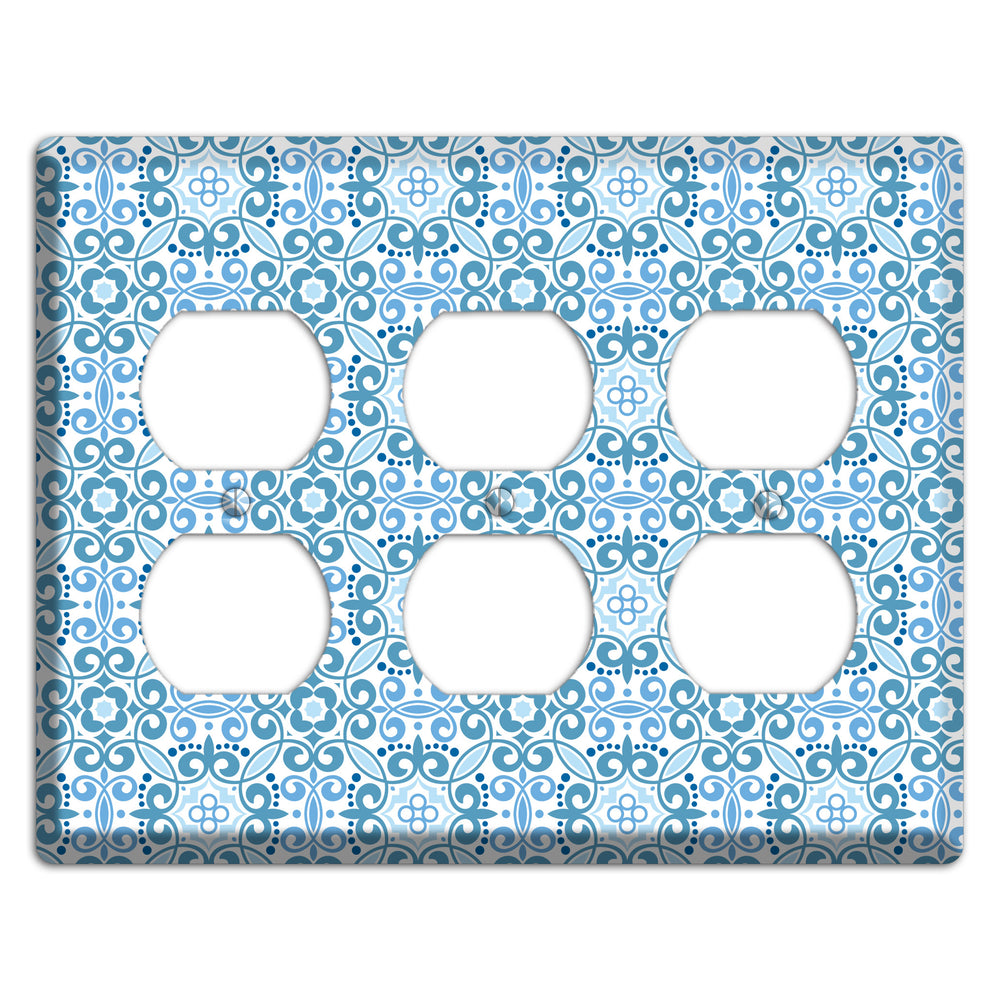 Multi Blue Foulard 3 Duplex Wallplate