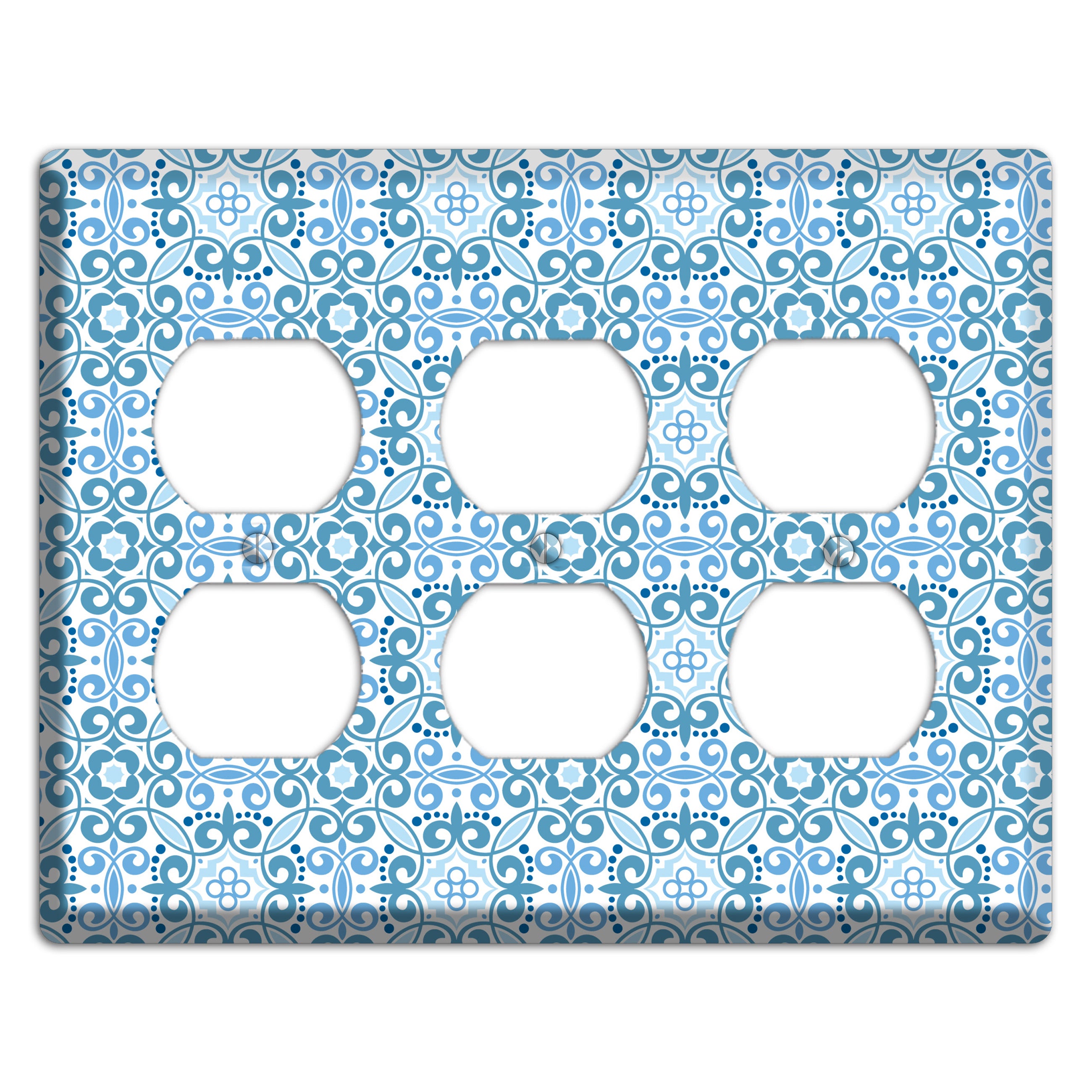 Multi Blue Foulard 3 Duplex Wallplate