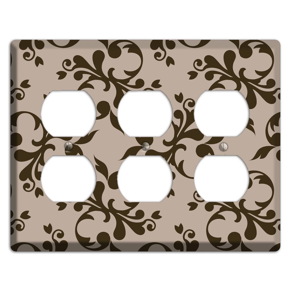 Beige Victorian Toile 3 Duplex Wallplate