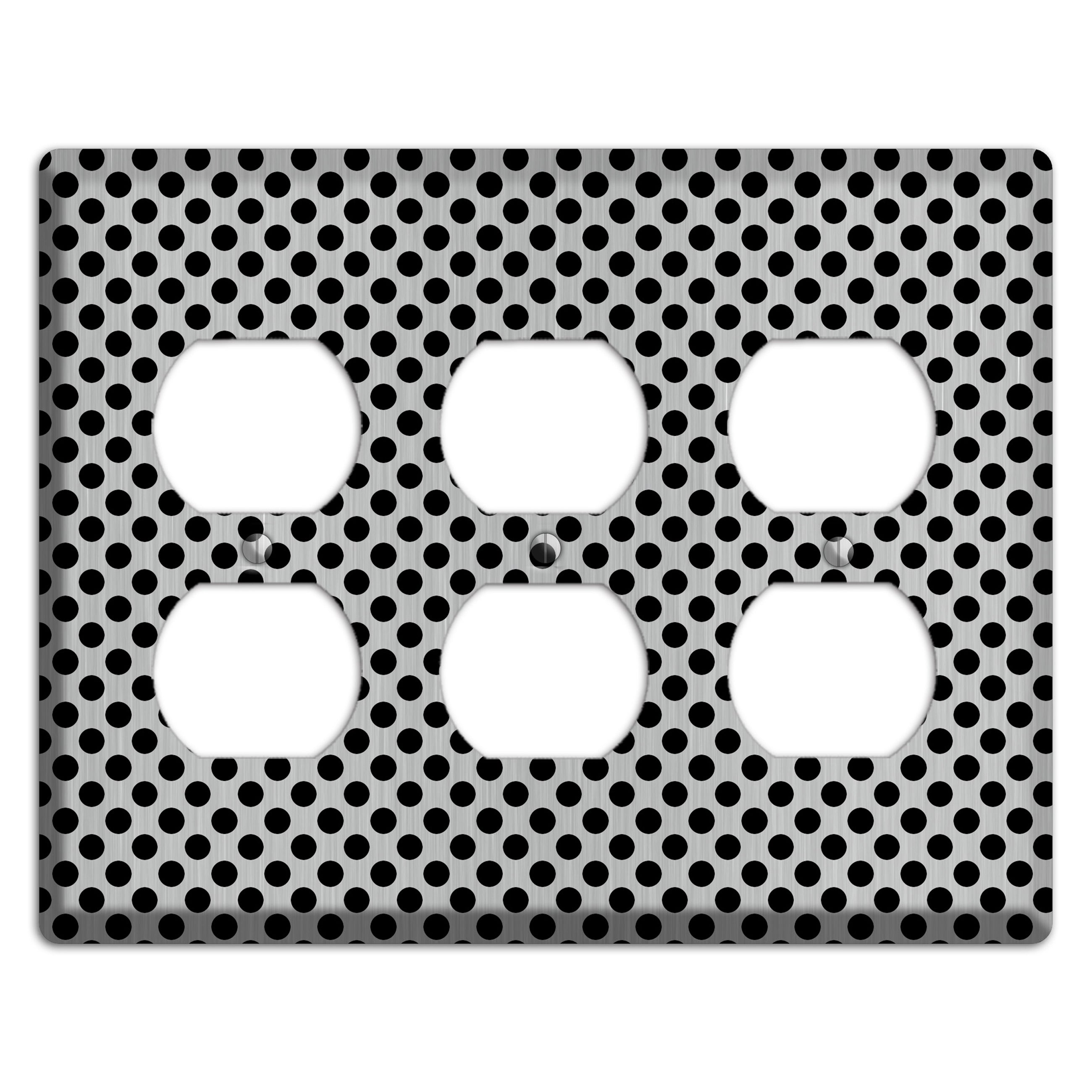 Packed Small Polka Dots Stainless 3 Duplex Wallplate