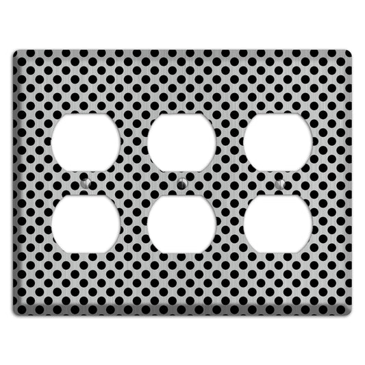 Packed Small Polka Dots Stainless 3 Duplex Wallplate
