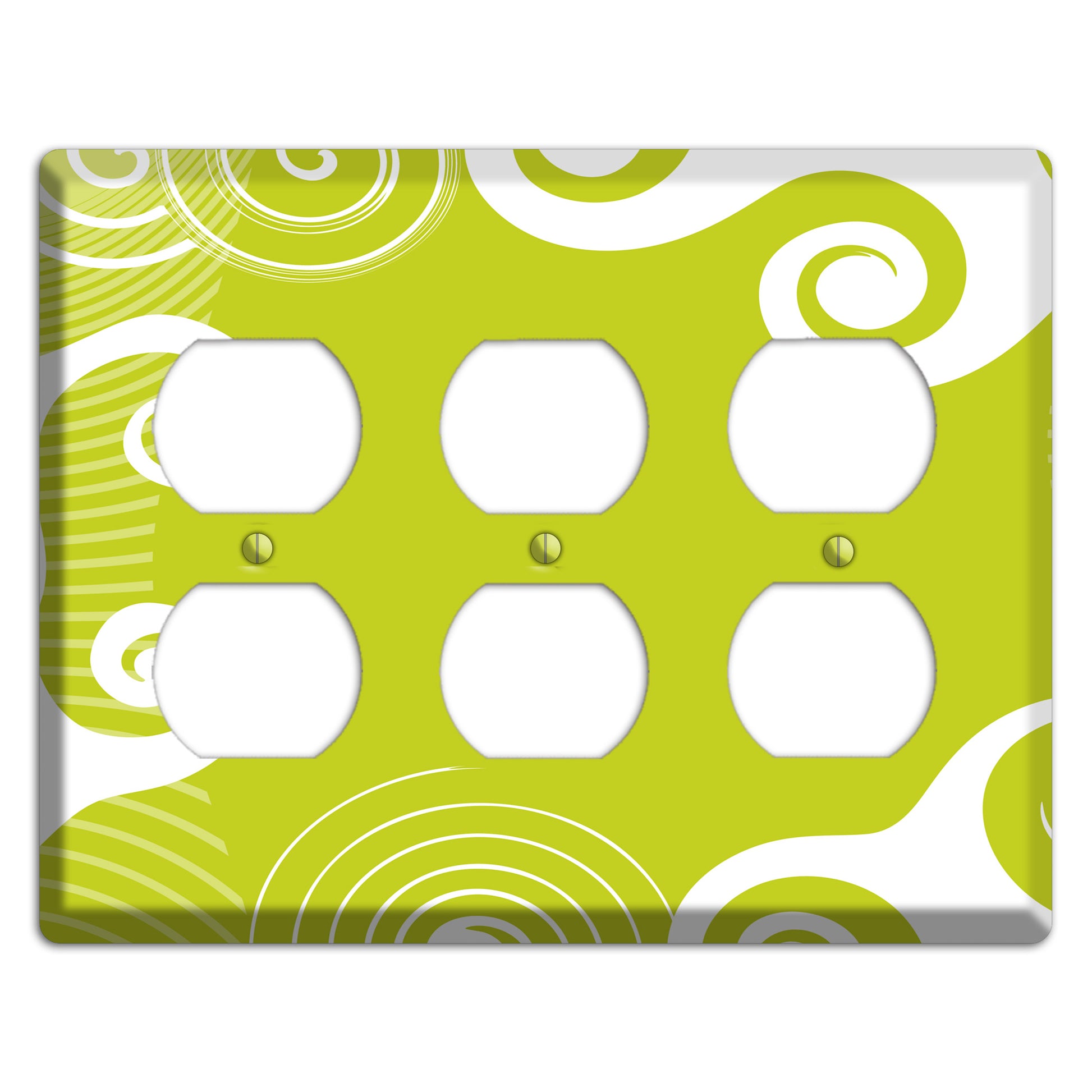 Abstract Green 3 Duplex Wallplate