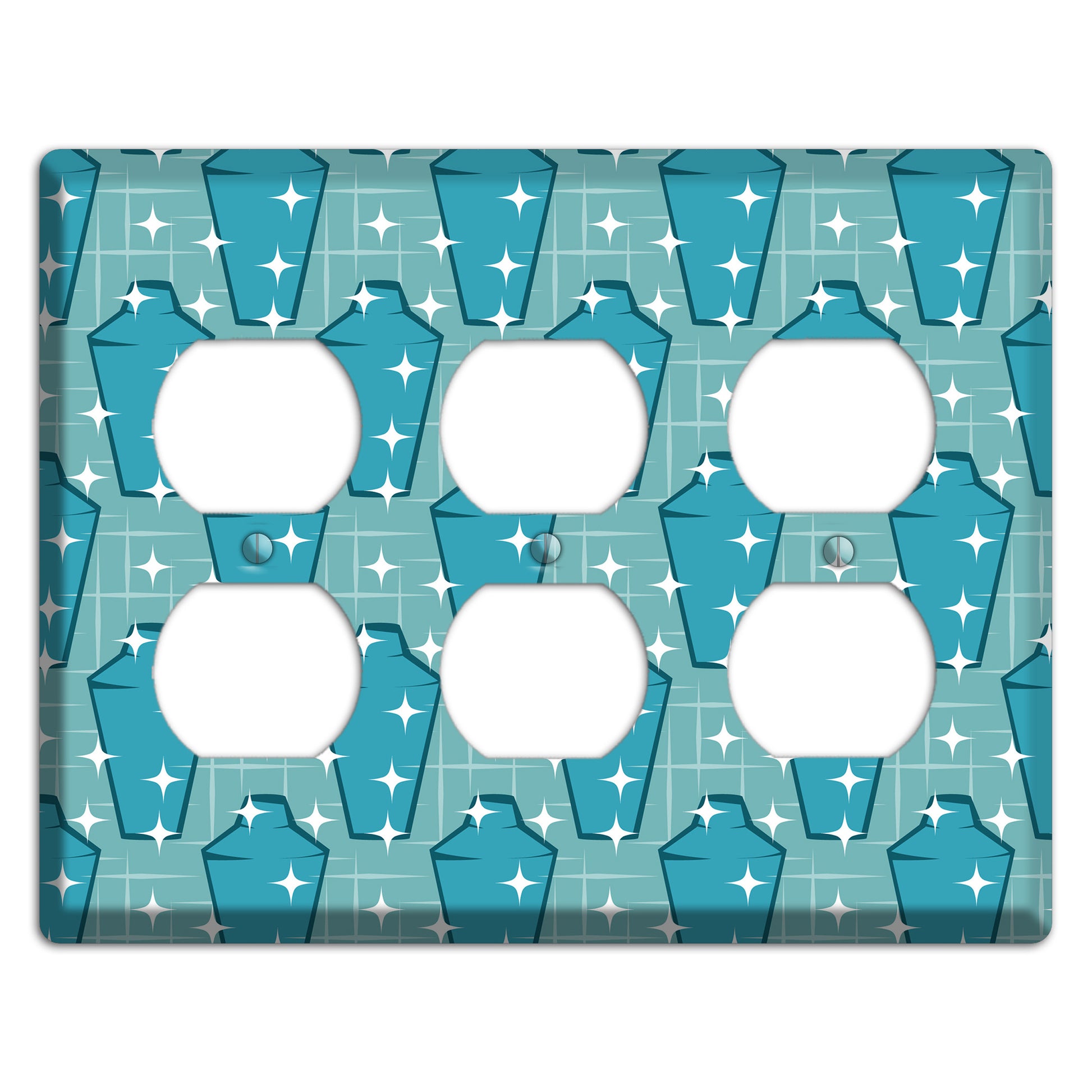 Blue and Teal Shaker 3 Duplex Wallplate