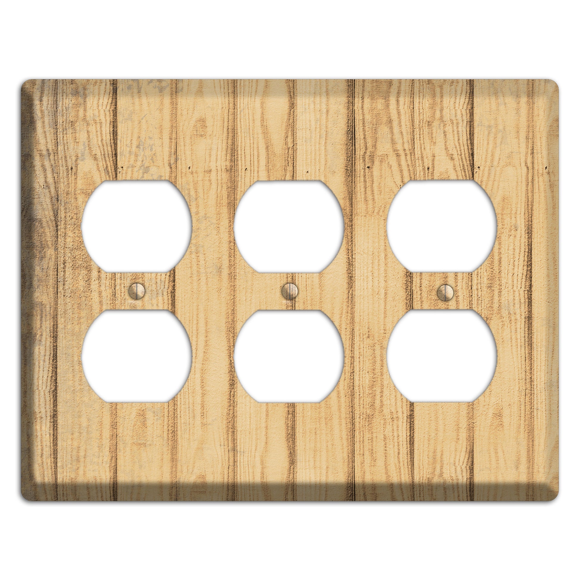 Twine Weathered Wood 3 Duplex Wallplate