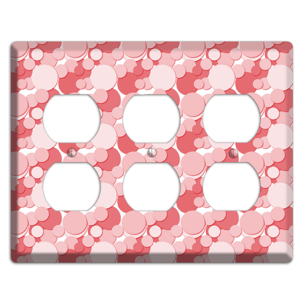 Multi Pink Bubble Dots 3 Duplex Wallplate