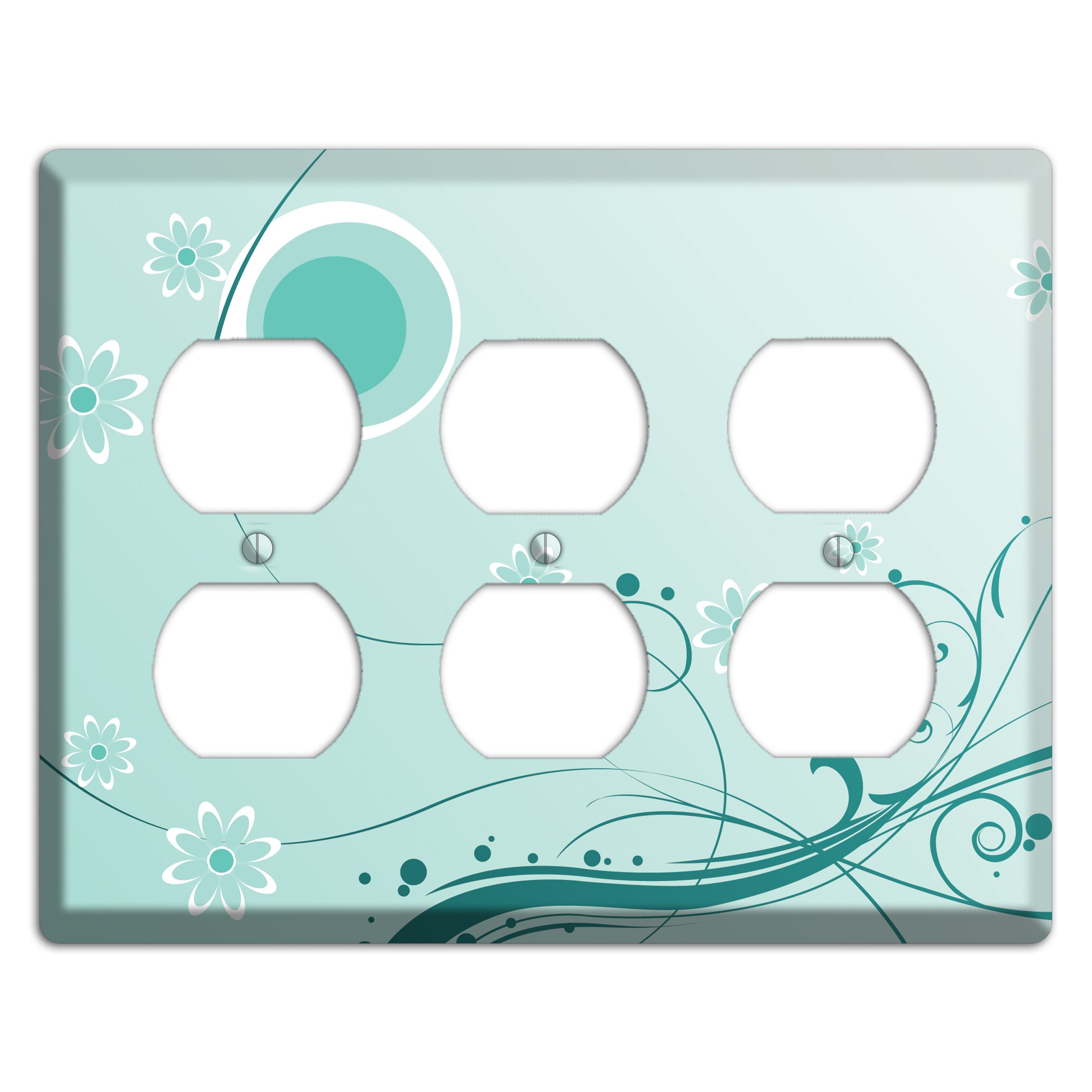 Light Green Floral 3 Duplex Wallplate