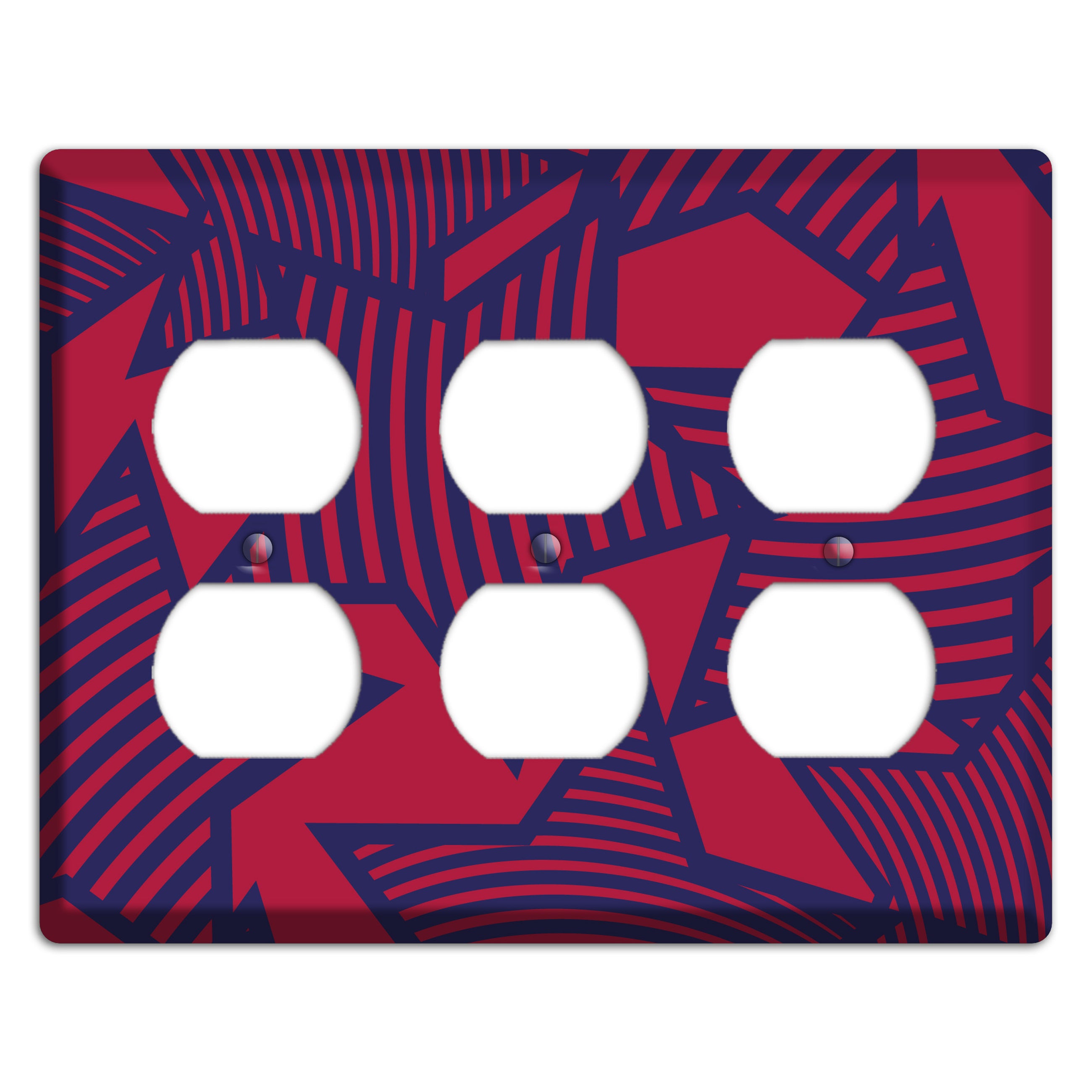 Red with Large Blue Stars 3 Duplex Wallplate