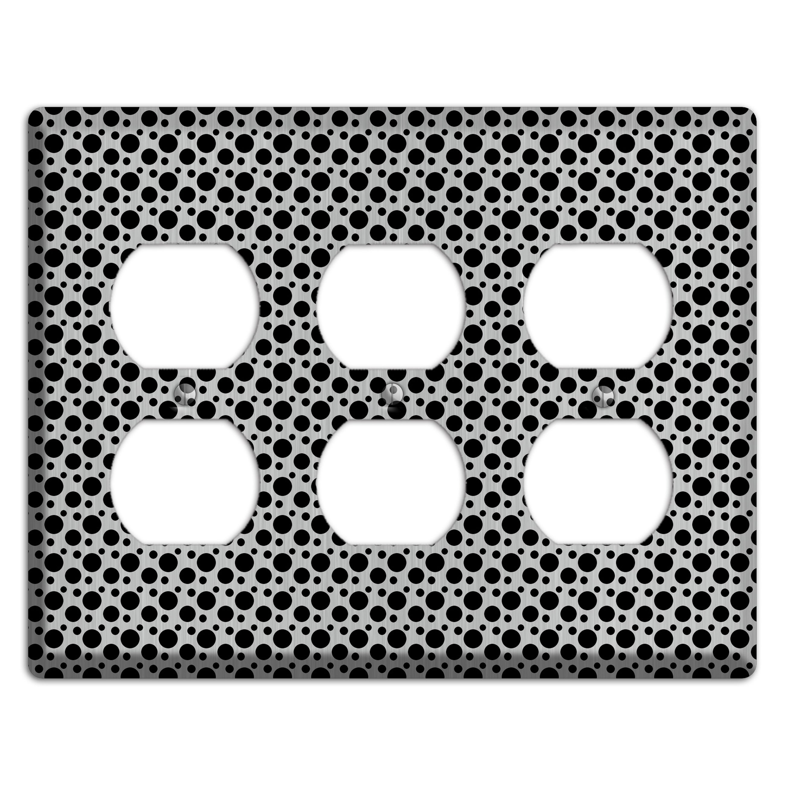 Small and Tiny Polka Dots Stainless 3 Duplex Wallplate