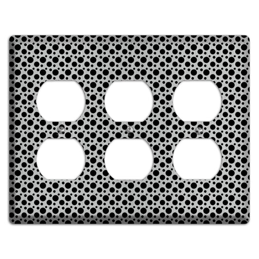 Small and Tiny Polka Dots Stainless 3 Duplex Wallplate