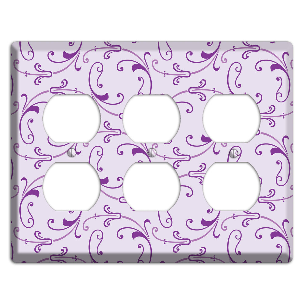 Lilac Victorian Sprig 3 Duplex Wallplate